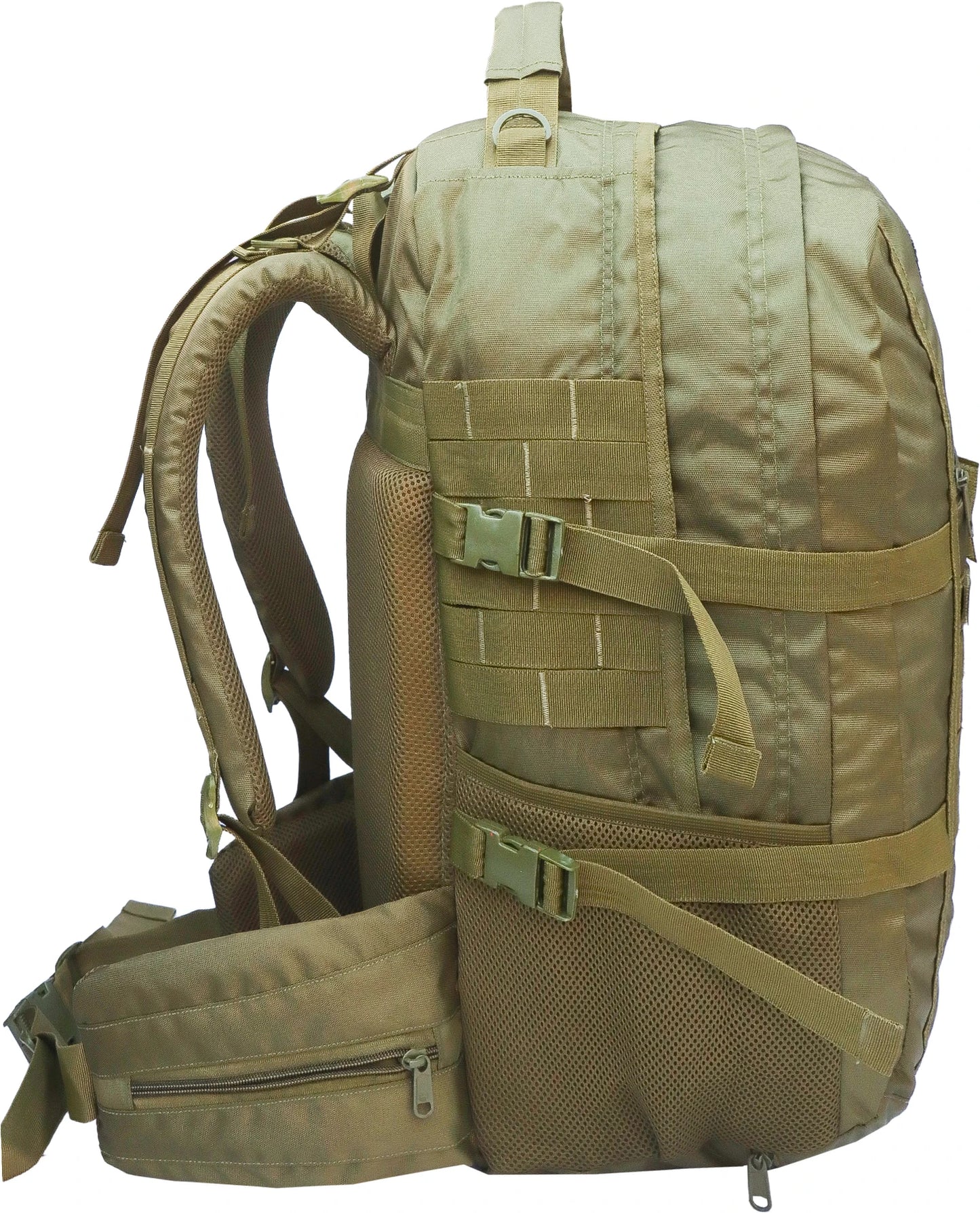 AZAD GEARS ARMY GHATAK 85 LTR BACKPACK WITH EXTRA SPACE WITH 2 COMPARTMENT AND 3 POCKETS FOR TREKKING AND TRAVELLING | MEN & WOMEN | ARMY LITE GREEN| FREE SIZE