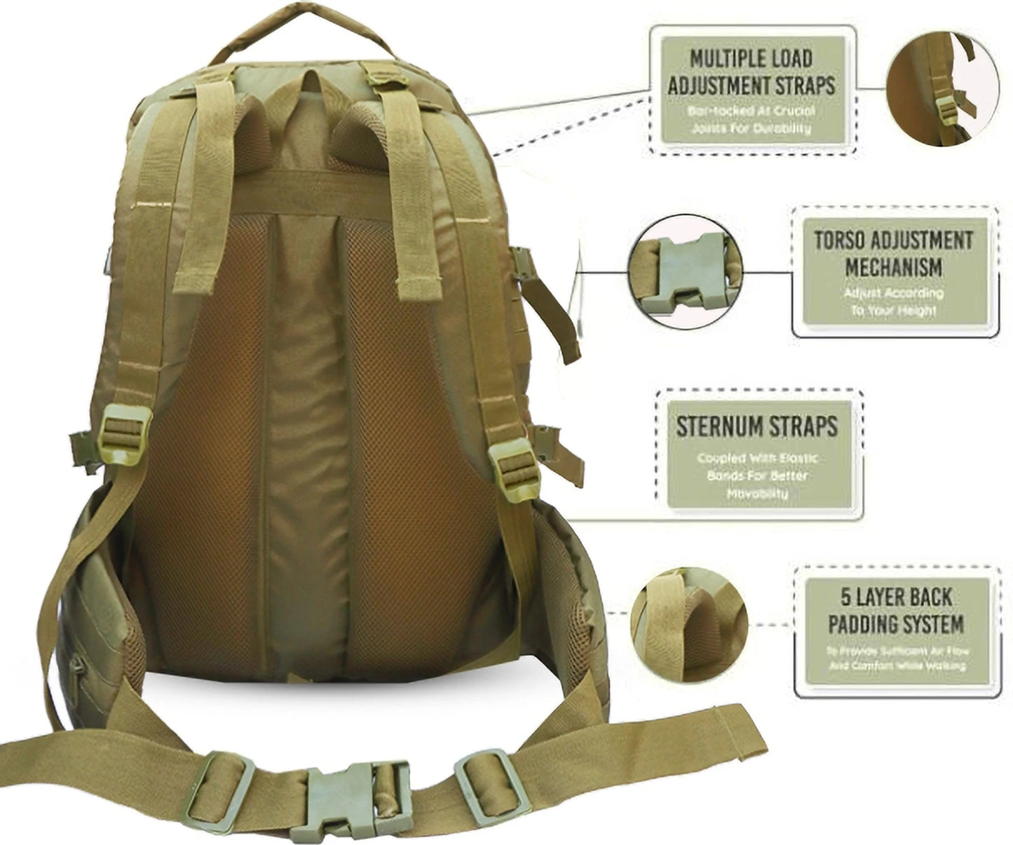 AZAD GEARS ARMY GHATAK 85 LTR BACKPACK WITH EXTRA SPACE WITH 2 COMPARTMENT AND 3 POCKETS FOR TREKKING AND TRAVELLING | MEN & WOMEN | ARMY LITE GREEN| FREE SIZE