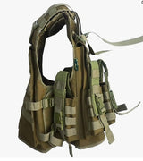AZAD GEARS ARMY TECTICAL HARNESS VEST FOR ARY WITH STUFF ORGANIZER AND POUCHES| MEN & WOMEN | ARMY LITE GREEN | FREE SIZE