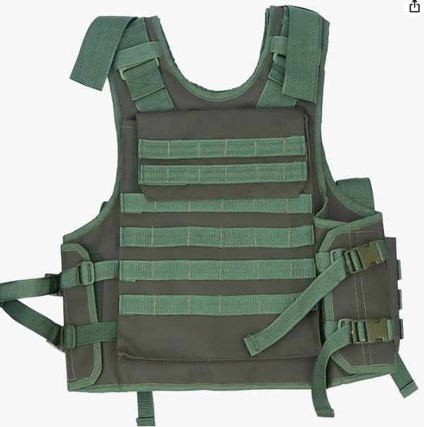 AZAD GEARS ARMY TECTICAL HARNESS VEST FOR ARY WITH STUFF ORGANIZER AND POUCHES| MEN & WOMEN | ARMY GREEN | FREE SIZE