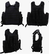 AZAD GEARS ARMY TECTICAL HARNESS VEST FOR ARY WITH STUFF ORGANIZER AND POUCHES| MEN & WOMEN | ARMY BLACK | FREE SIZE