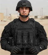 AZAD GEARS ARMY TECTICAL HARNESS VEST FOR ARY WITH STUFF ORGANIZER AND POUCHES| MEN & WOMEN | ARMY BLACK | FREE SIZE