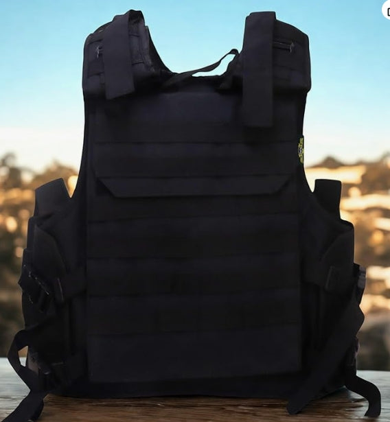 AZAD GEARS ARMY TECTICAL HARNESS VEST FOR ARY WITH STUFF ORGANIZER AND POUCHES| MEN & WOMEN | ARMY BLACK | FREE SIZE