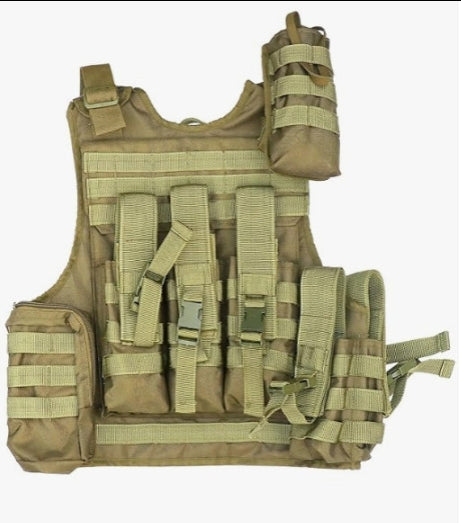 AZAD GEARS ARMY TECTICAL HARNESS VEST FOR ARY WITH STUFF ORGANIZER AND POUCHES| MEN & WOMEN | ARMY NEW DIGITAL CAMOUFLAGE | FREE SIZE