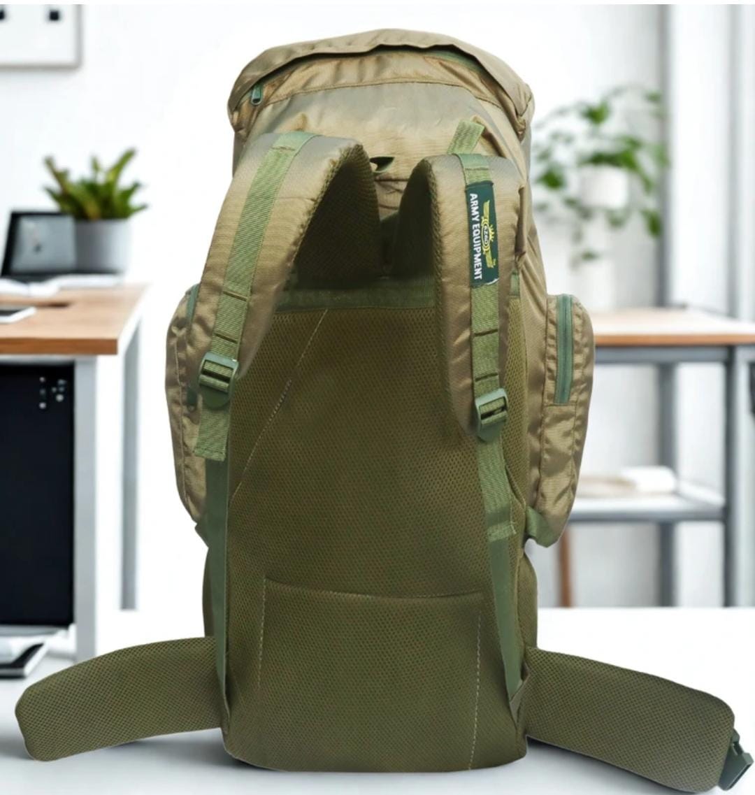 AZAD GEARS ARMY METAL FRAME HIKING RUCKSACK 75 LTR BAG WITH  MULTIPLE POCKETS AND PROTECTED BASE FOR TREKKING AND TRAVELLING | MEN & WOMEN | ARMY GREEN| LARGE CAPACITY