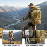 AZAD GEARS ARMY METAL FRAME HIKING RUCKSACK 75 LTR BAG WITH MULTIPLE POCKETS AND PROTECTED BASE FOR TREKKING AND TRAVELLING | MEN & WOMEN | ARMY LITE GREEN| LARGE CAPACITY