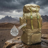 AZAD GEARS ARMY METAL FRAME HIKING RUCKSACK 75 LTR BAG WITH MULTIPLE POCKETS AND PROTECTED BASE FOR TREKKING AND TRAVELLING | MEN & WOMEN | ARMY LITE GREEN| LARGE CAPACITY
