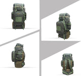 AZAD GEARS ARMY METAL FRAME HIKING RUCKSACK 125 LTR BAG WITH DETACHABLE BACKPACK AND MULTIPLE POCKETS AND  PROTECTED BASE FOR TREKKING AND TRAVELLING | MEN & WOMEN | ARMY CHECK GREEN | LARGE CAPACITY