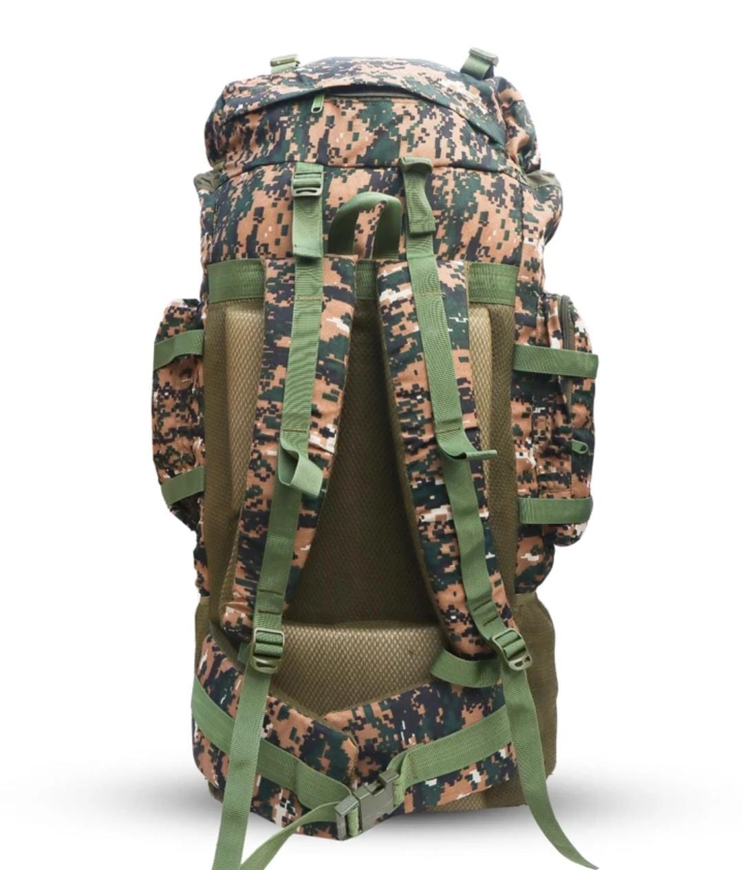 AZAD GEARS ARMY METAL FRAME HIKING RUCKSACK 125 LTR BAG WITH DETACHABLE 15 LTR BACKPACK AND MULTIPLE POCKETS AND  PROTECTED BASE FOR TREKKING AND TRAVELLING | MEN & WOMEN | ARMY COBRA| LARGE CAPACITY