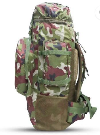 AZAD GEARS ARMY METAL FRAME HIKING RUCKSACK 125 LTR BAG WITH DETACHABLE 15 LTR BACKPACK AND MULTIPLE POCKETS AND  PROTECTED BASE FOR TREKKING AND TRAVELLING | MEN & WOMEN | ARMY JUNGLE| LARGE CAPACITY