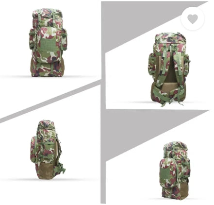 AZAD GEARS ARMY METAL FRAME HIKING RUCKSACK 125 LTR BAG WITH DETACHABLE 15 LTR BACKPACK AND MULTIPLE POCKETS AND  PROTECTED BASE FOR TREKKING AND TRAVELLING | MEN & WOMEN | ARMY JUNGLE| LARGE CAPACITY