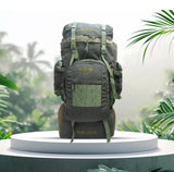 AZAD GEARS ARMY METAL FRAME HIKING RUCKSACK 125 LTR BAG WITH DETACHABLE 15 LTR BACKPACK AND MULTIPLE POCKETS AND  PROTECTED BASE FOR TREKKING AND TRAVELLING | MEN & WOMEN | ARMY LITE GREEN | LARGE CAPACITY
