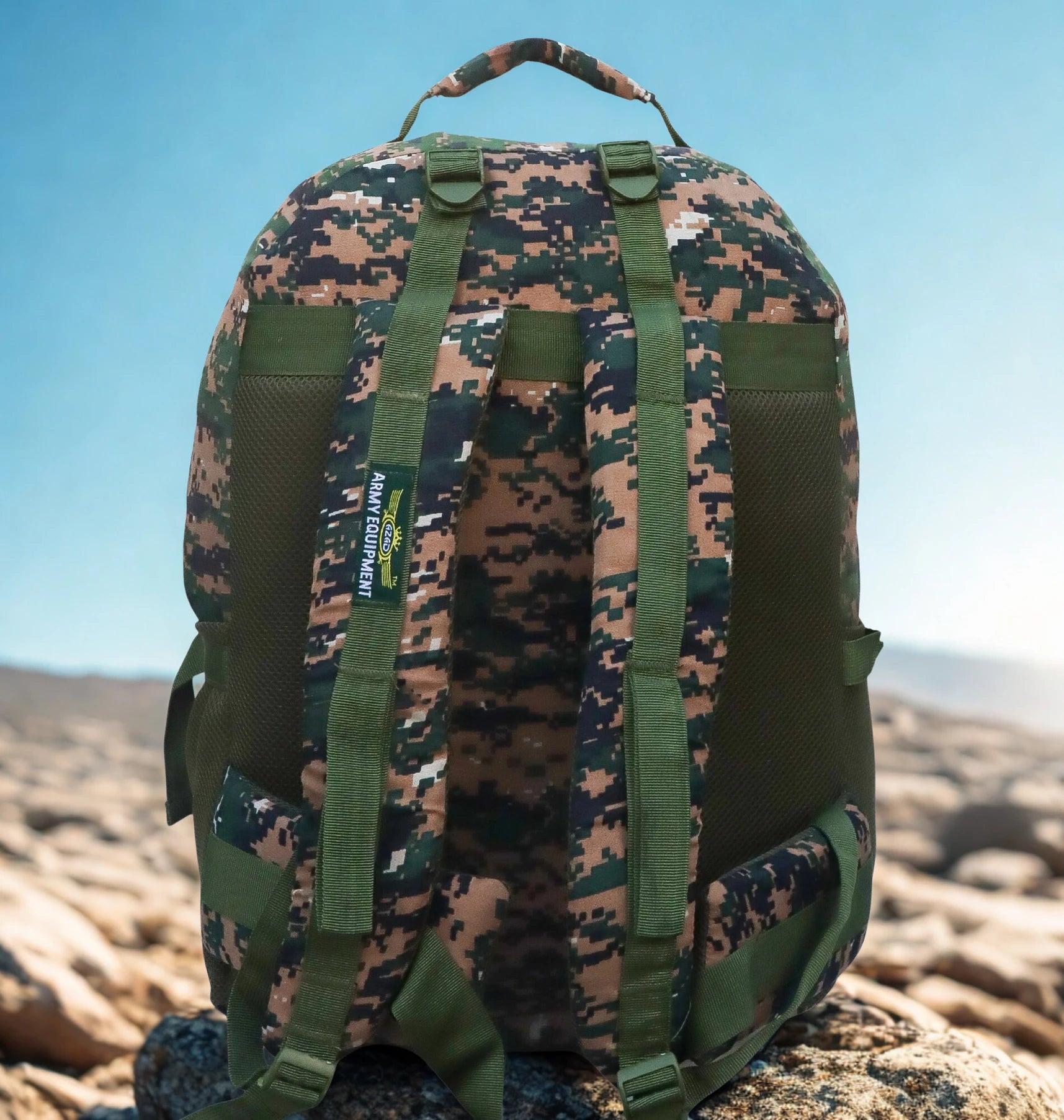 AZAD GEARS ARMY KANGAROO 70 LTR BACKPACK WITH EXTRA SPACE WITH 2 COMPARTMENTS AND 3 POCKETS FOR TREKKING AND TRAVELLING | MEN & WOMEN | ARMY COBRA| FREE SIZE