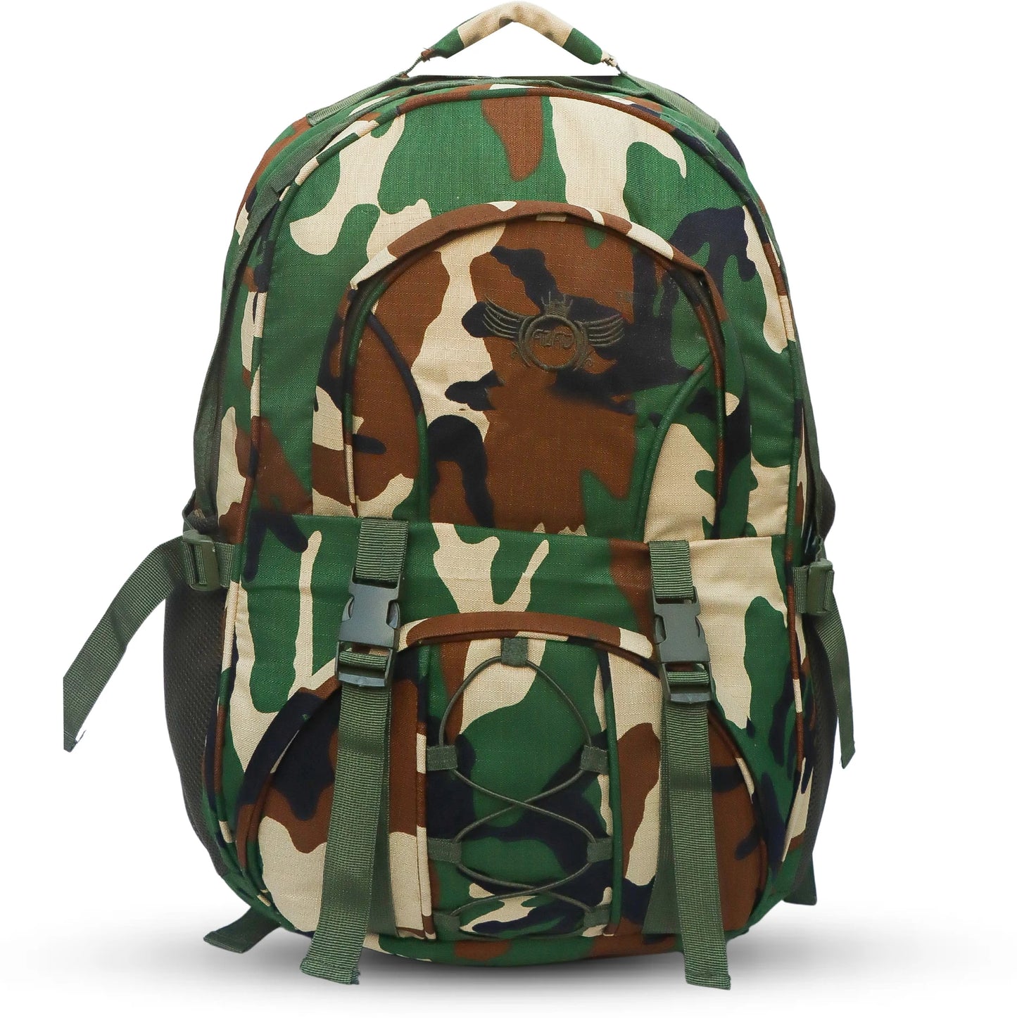 AZAD GEARS ARMY KANGAROO 70 LTR BACKPACK WITH EXTRA SPACE WITH 2 COMPARTMENTS AND 3 POCKETS FOR TREKKING AND TRAVELLING | MEN & WOMEN | ARMY POLYESTER CAMOUFLAGE| FREE SIZE