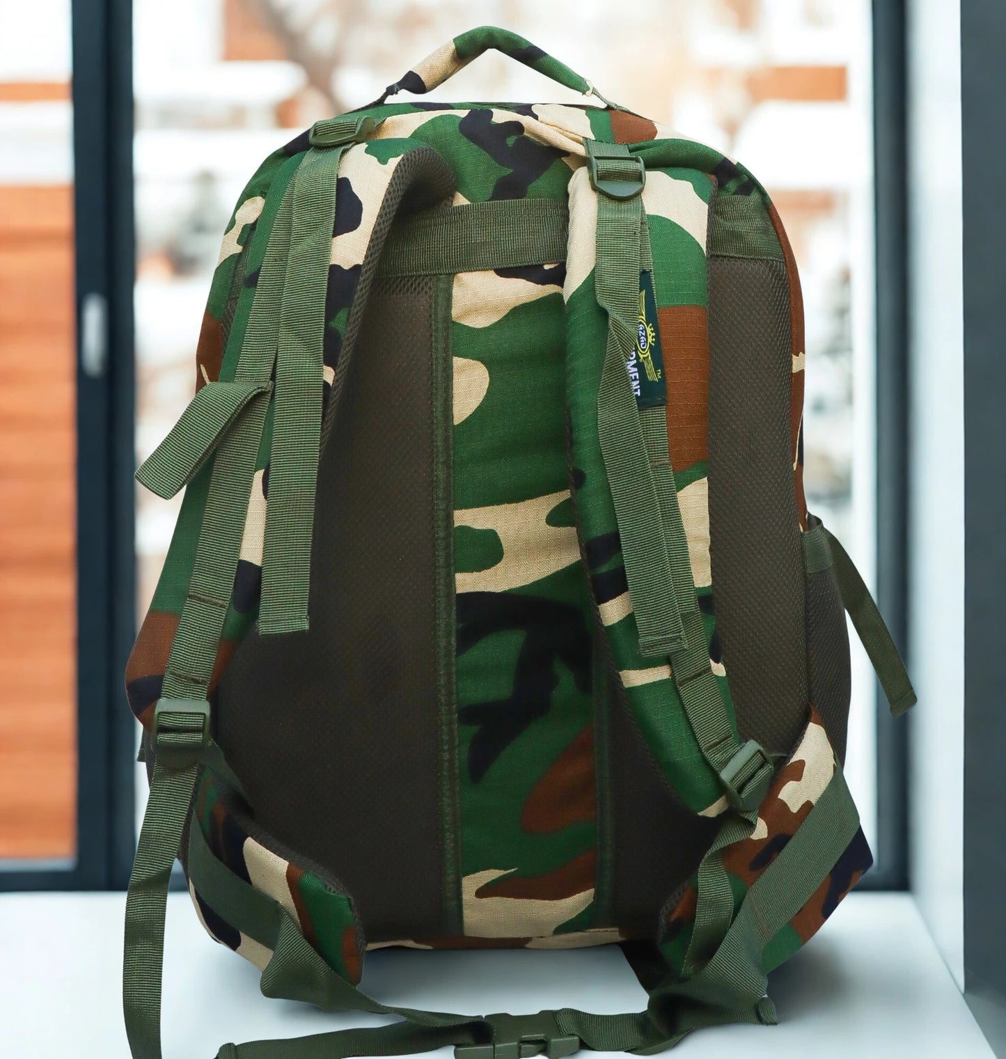 AZAD GEARS ARMY KANGAROO 70 LTR BACKPACK WITH EXTRA SPACE WITH 2 COMPARTMENTS AND 3 POCKETS FOR TREKKING AND TRAVELLING | MEN & WOMEN | ARMY POLYESTER CAMOUFLAGE| FREE SIZE