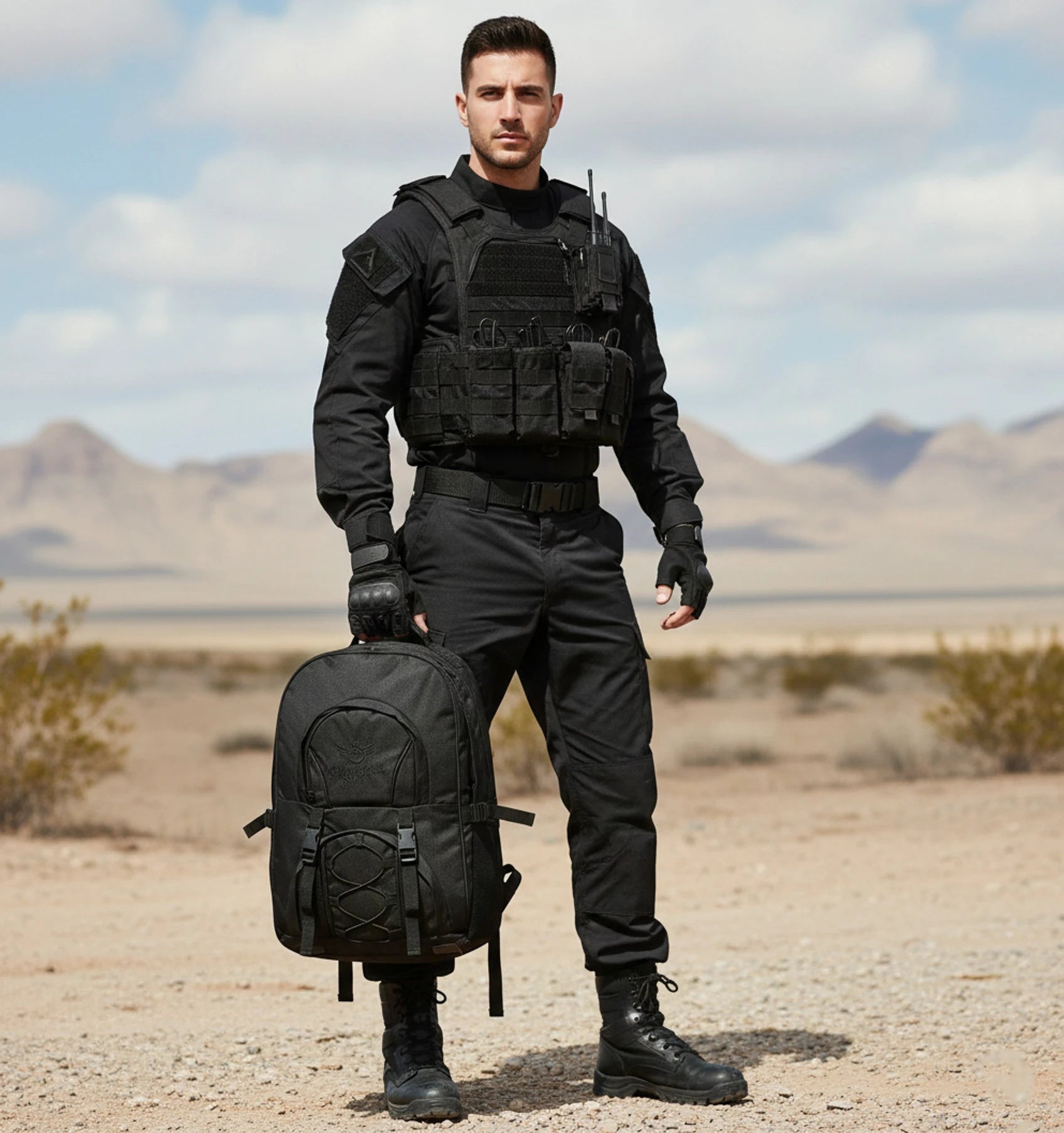 AZAD GEARS ARMY KANGAROO 70 LTR BACKPACK WITH EXTRA SPACE WITH 2 COMPARTMENTS AND 3 POCKETS FOR TREKKING AND TRAVELLING | MEN & WOMEN | ARMY BLACK| FREE SIZE