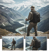 AZAD GEARS ARMY KANGAROO 70 LTR BACKPACK WITH EXTRA SPACE WITH 2 COMPARTMENTS AND 3 POCKETS FOR TREKKING AND TRAVELLING | MEN & WOMEN | ARMY BLACK| FREE SIZE