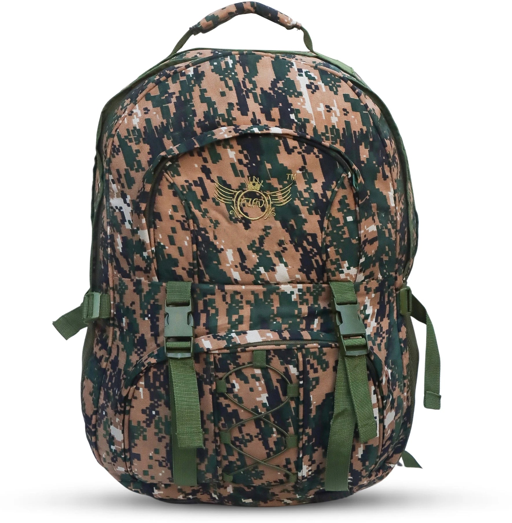 AZAD GEARS ARMY KANGAROO 70 LTR BACKPACK WITH EXTRA SPACE WITH 2 COMPARTMENTS AND 3 POCKETS FOR TREKKING AND TRAVELLING | MEN & WOMEN | ARMY GREEN| FREE SIZE