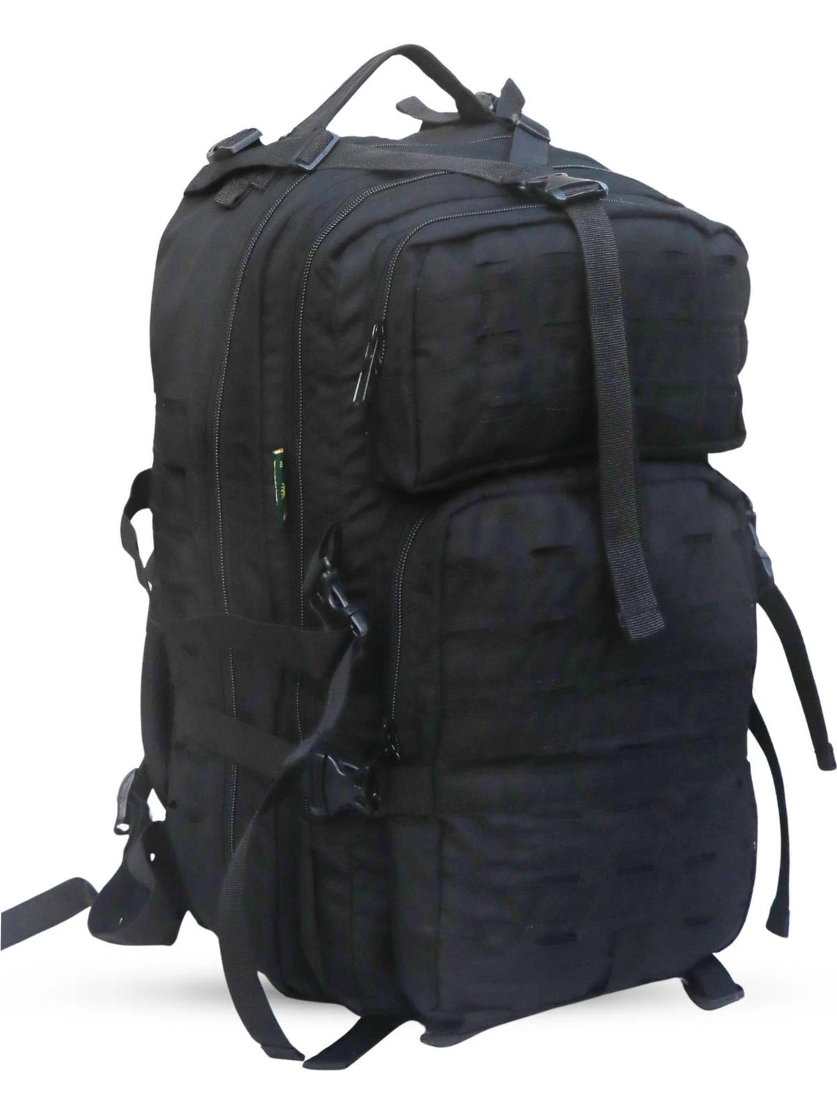 AZAD GEARS ARMY LASERCUT ADVENTURE 85 LTR BACKPACK WITH EXTRA SPACE WITH 3 COMPARTMENTS AND 2 POCKETS FOR TREKKING AND TRAVELLING | MEN & WOMEN | ARMY BLACK| FREE SIZE