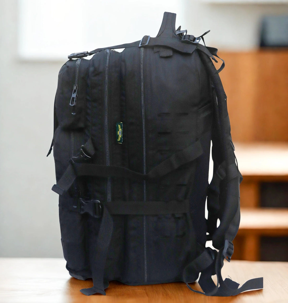 AZAD GEARS ARMY LASERCUT ADVENTURE 85 LTR BACKPACK WITH EXTRA SPACE WITH 3 COMPARTMENTS AND 2 POCKETS FOR TREKKING AND TRAVELLING | MEN & WOMEN | ARMY BLACK| FREE SIZE