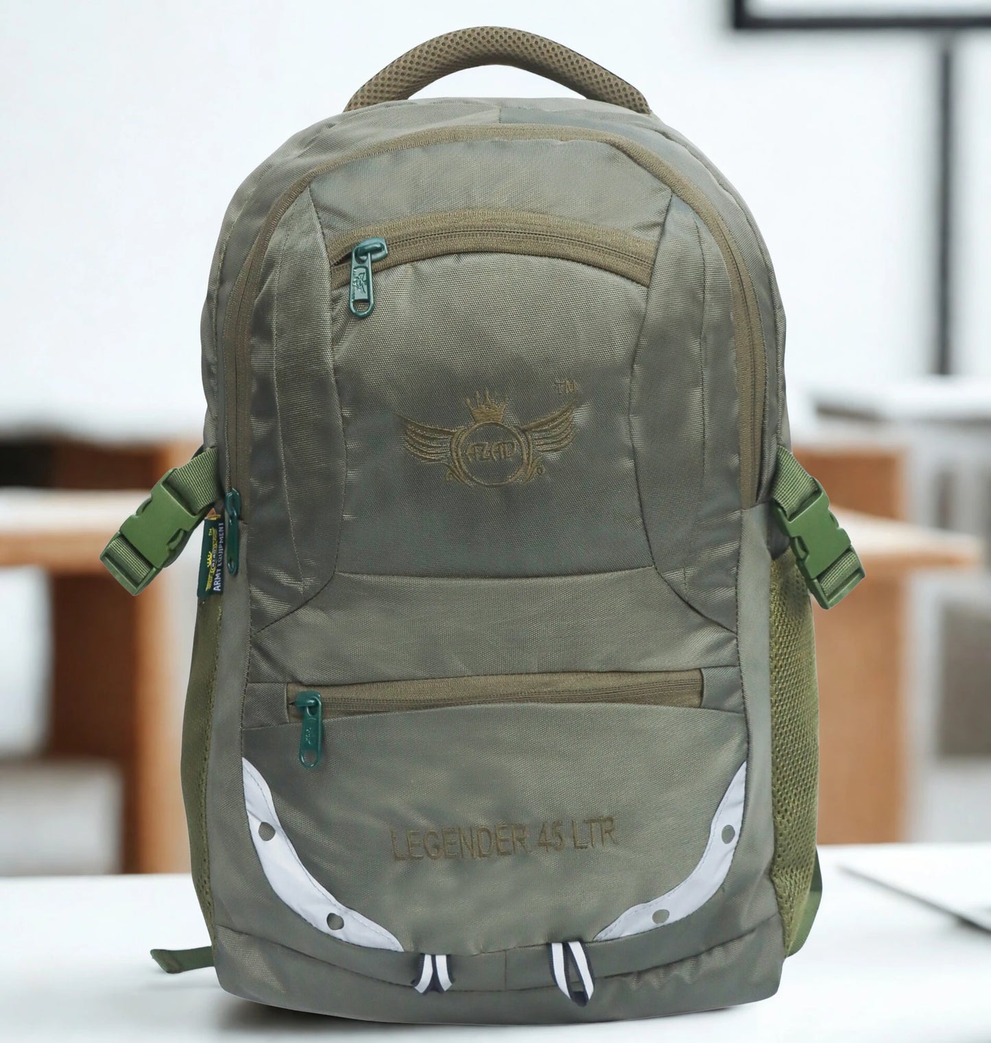 AZAD GEARS ARMY LEGENDER 45 LTR BACKPACK WITH EXTRA SPACE WITH 2 COMPARTMENT AND 4 POCKETS FOR TREKKING AND TRAVELLING | MEN & WOMEN | ARMY GREEN| FREE SIZE