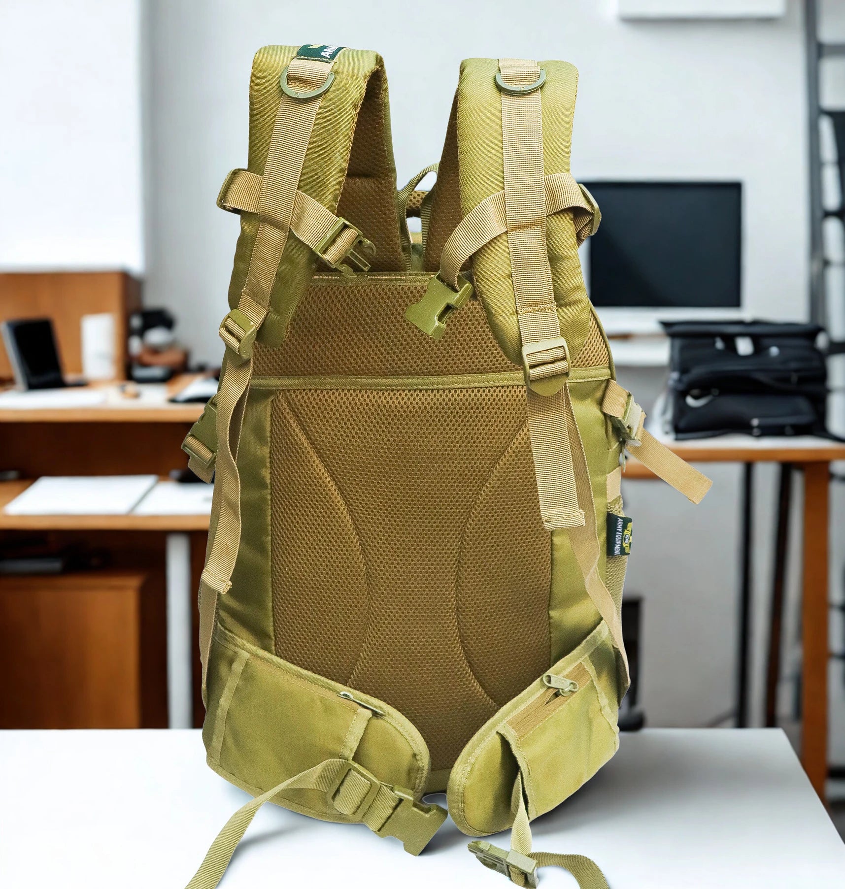 AZAD GEARS ARMY LEGENDER 55 LTR BACKPACK WITH EXTRA SPACE WITH 2 COMPARTMENT AND 4 POCKETS FOR TREKKING AND TRAVELLING | MEN & WOMEN | ARMY LITE GREEN| FREE SIZE