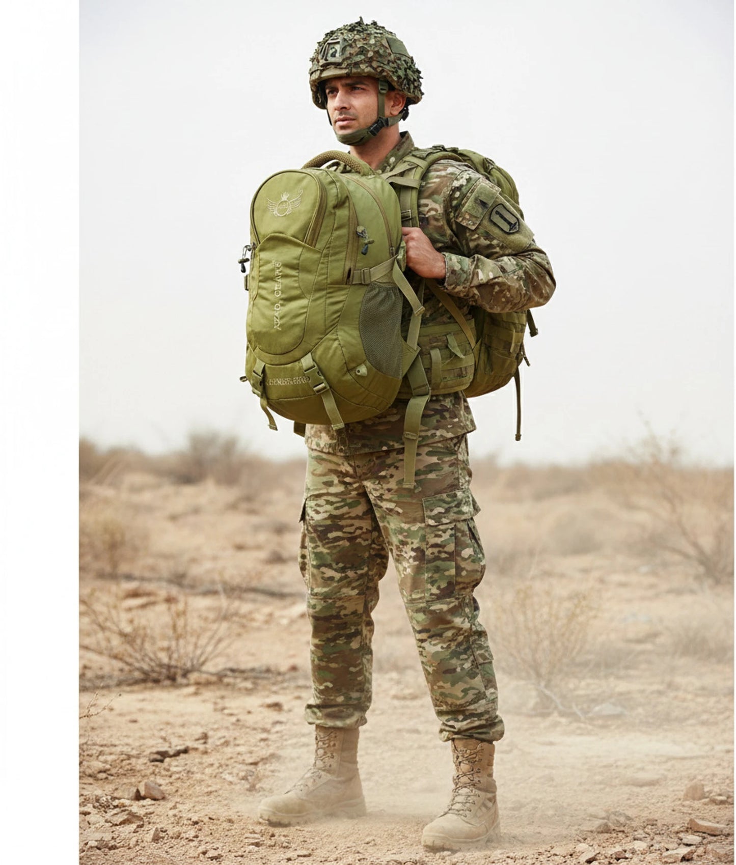 AZAD GEARS ARMY LEGENDER 55 LTR BACKPACK WITH EXTRA SPACE WITH 2 COMPARTMENT AND 4 POCKETS FOR TREKKING AND TRAVELLING | MEN & WOMEN | ARMY LITE GREEN| FREE SIZE