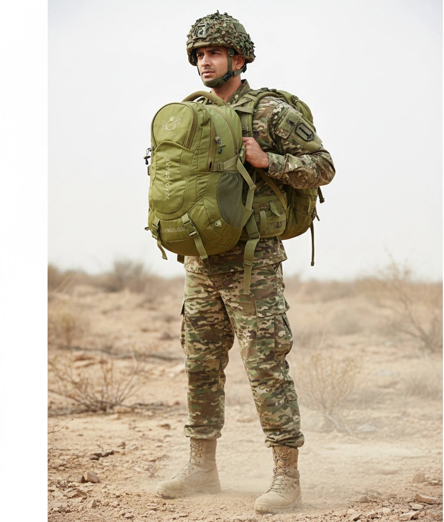 AZAD GEARS ARMY LEGENDER 55 LTR BACKPACK WITH EXTRA SPACE WITH 2 COMPARTMENT AND 4 POCKETS FOR TREKKING AND TRAVELLING | MEN & WOMEN | ARMY LITE GREEN| FREE SIZE