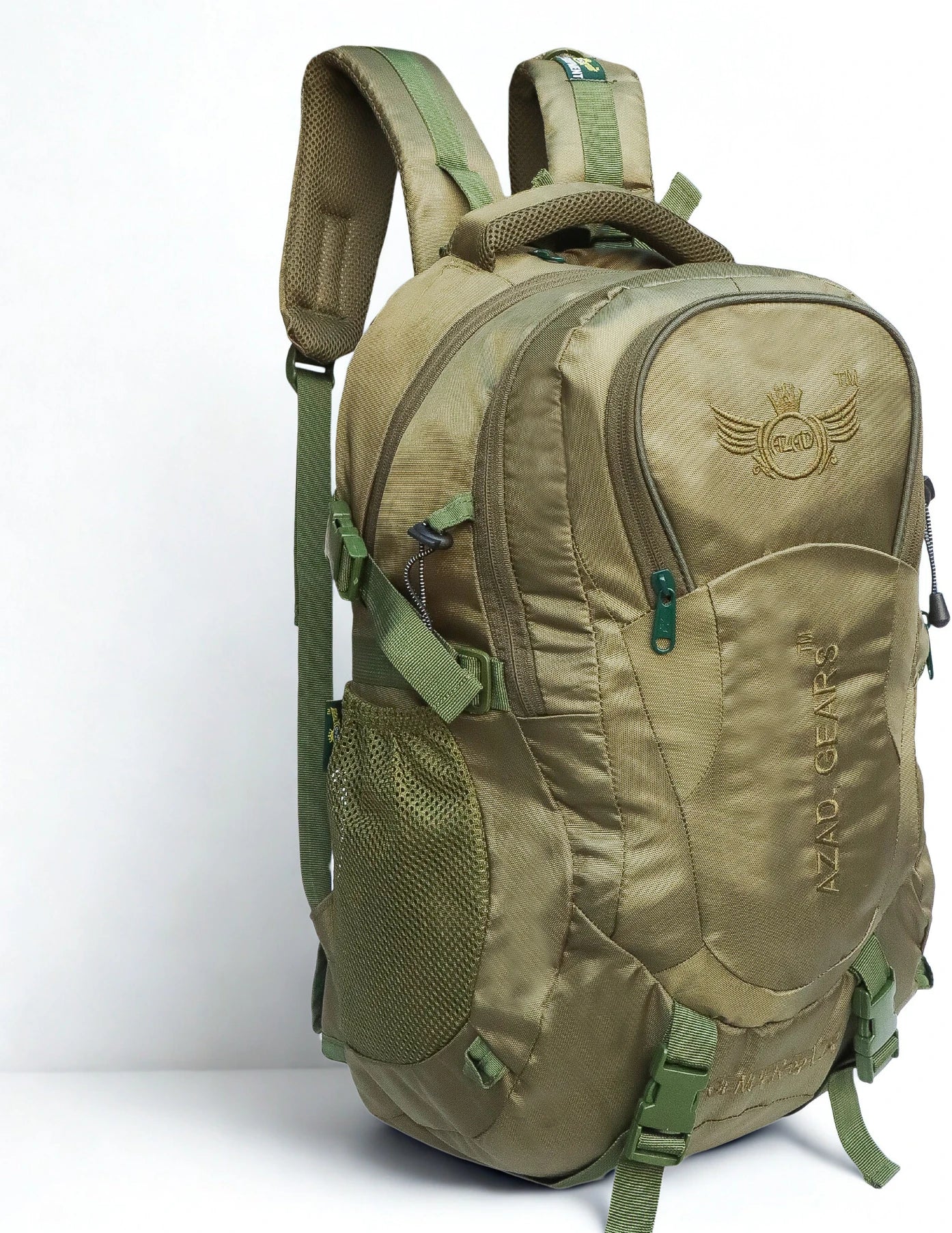 AZAD GEARS ARMY LEGENDER 55 LTR BACKPACK WITH EXTRA SPACE WITH 2 COMPARTMENT AND 4 POCKETS FOR TREKKING AND TRAVELLING | MEN & WOMEN | ARMY LITE GREEN| FREE SIZE