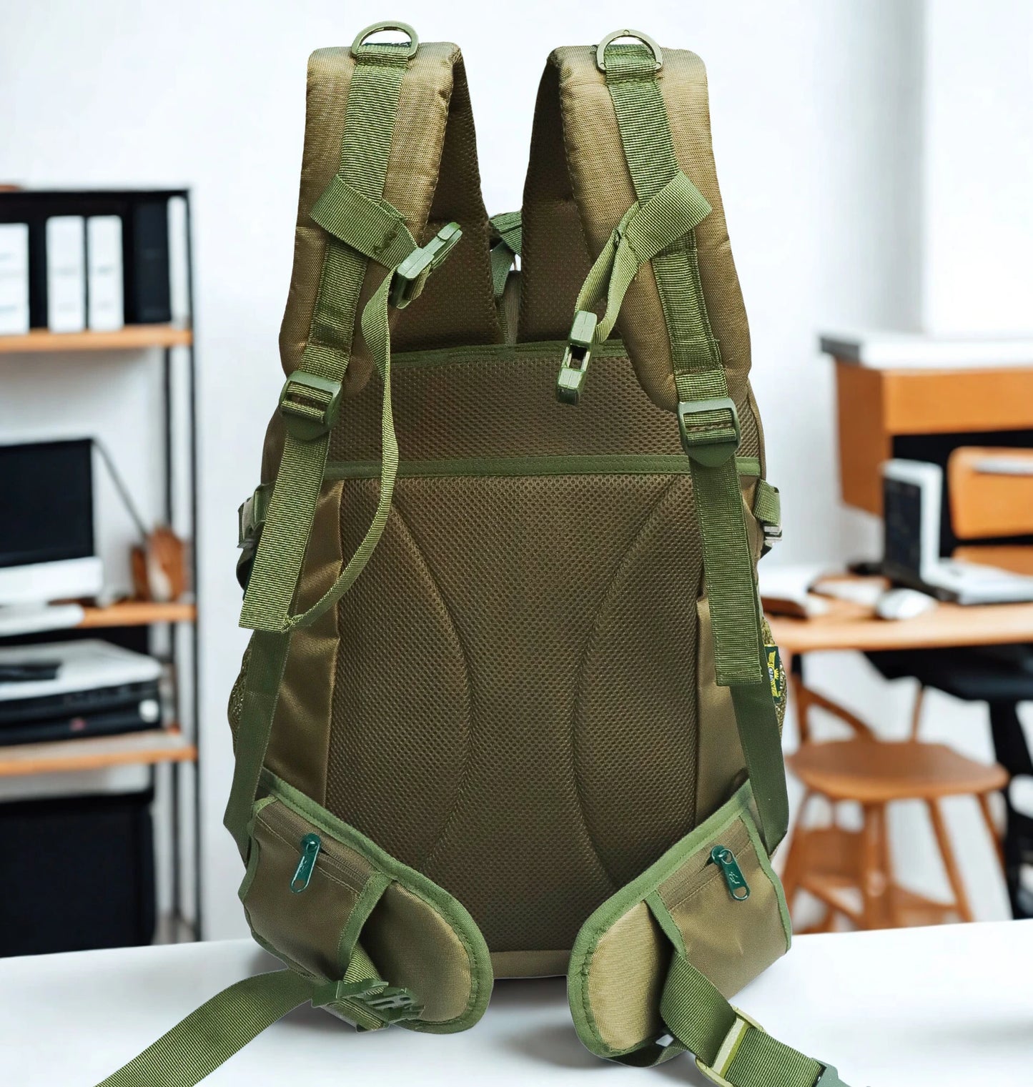 AZAD GEARS ARMY LEGENDER 55 LTR BACKPACK WITH EXTRA SPACE WITH 2 COMPARTMENT AND 4 POCKETS FOR TREKKING AND TRAVELLING | MEN & WOMEN | ARMY GREEN| FREE SIZE