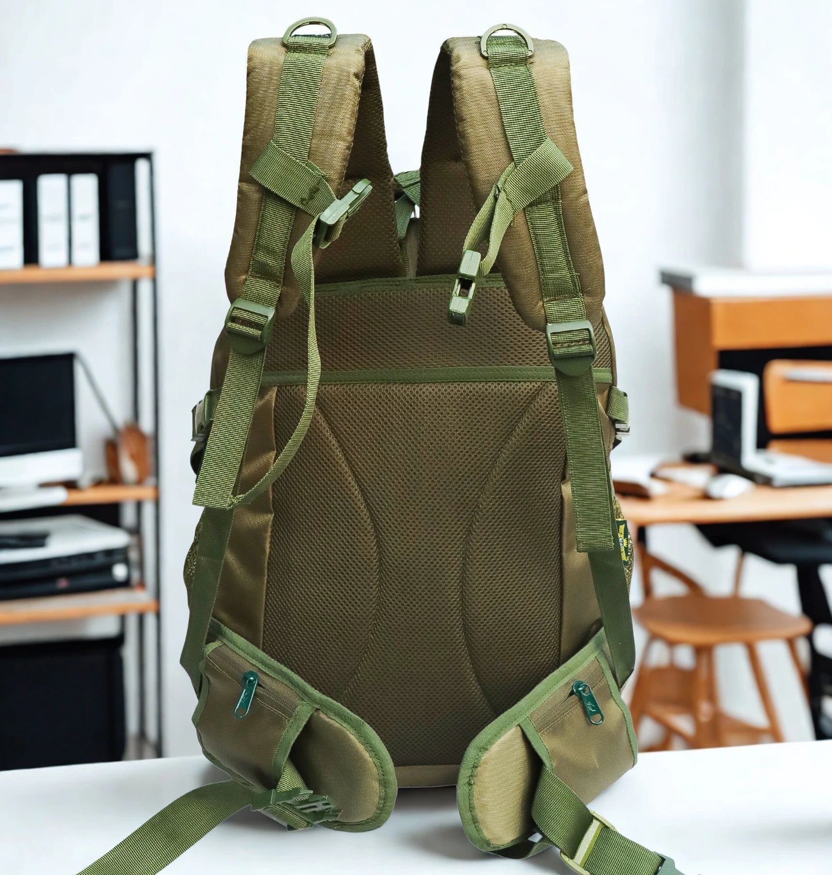 AZAD GEARS ARMY LEGENDER 55 LTR BACKPACK WITH EXTRA SPACE WITH 2 COMPARTMENT AND 4 POCKETS FOR TREKKING AND TRAVELLING | MEN & WOMEN | ARMY GREEN| FREE SIZE