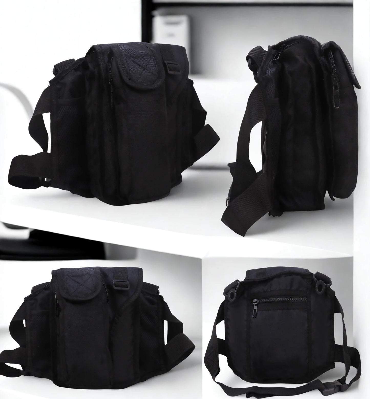 AZAD GEARS ARMY MAGAZINE POUCH 5 LTR WITH 5 MAGAZINE COMPARTMENTS FOR TREKKING AND TRAVELLING | MEN & WOMEN | ARMY BLACK| FREE SIZE