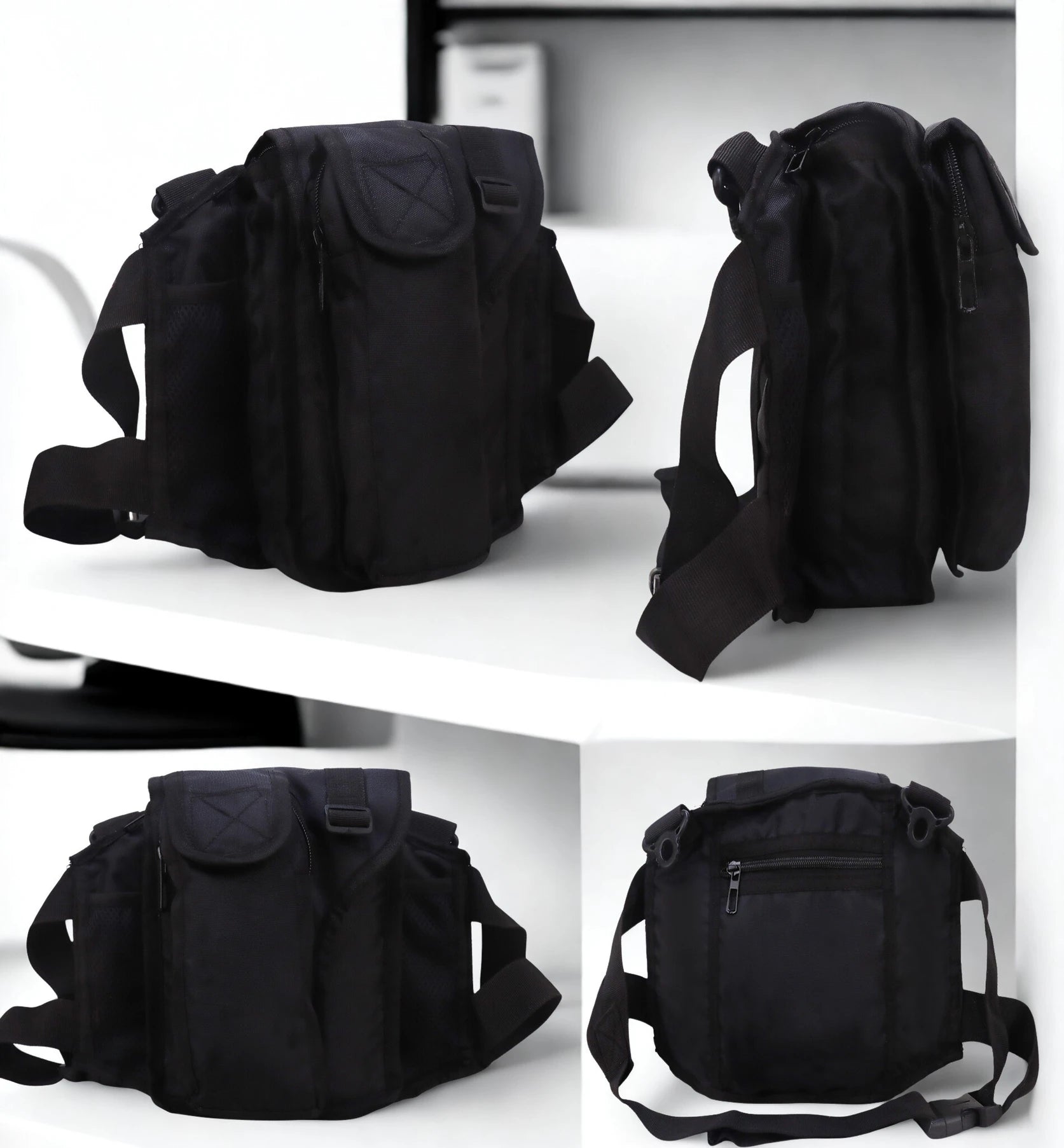 AZAD GEARS ARMY MAGAZINE POUCH 5 LTR WITH 5 MAGAZINE COMPARTMENTS FOR TREKKING AND TRAVELLING | MEN & WOMEN | ARMY BLACK| FREE SIZE