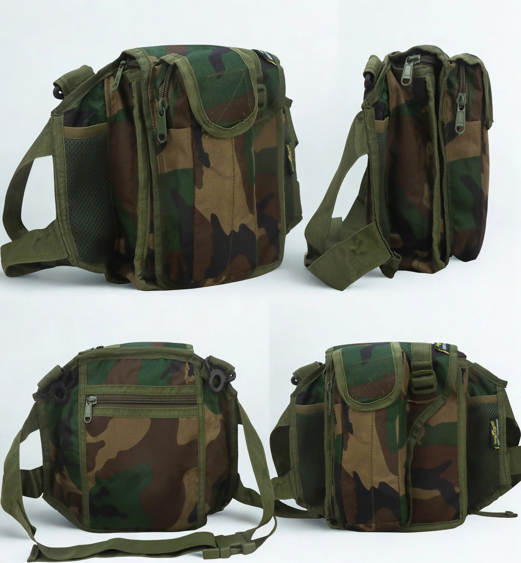 AZAD GEARS ARMY MAGAZINE POUCH 5 LTR WITH 5 MAGAZINE COMPARTMENTS FOR TREKKING AND TRAVELLING | MEN & WOMEN | ARMY GREEN CAMOUFLAGE| FREE SIZE