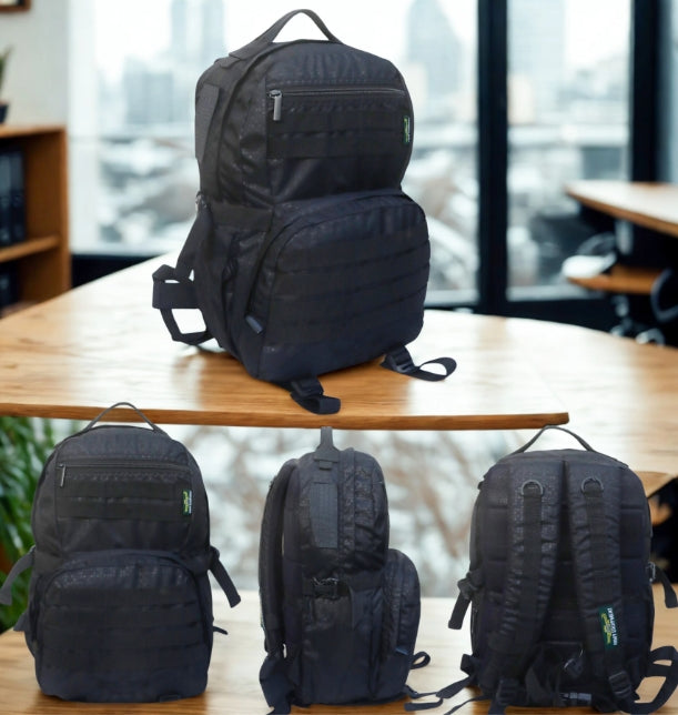 AZAD GEARS ARMY RIDER 35 LTR BACKPACK WITH EXTRA SPACE WITH 1 COMPARTMENT AND 5 POCKETS FOR TREKKING AND TRAVELLING | MEN & WOMEN | ARMY BLACK | FREE SIZE