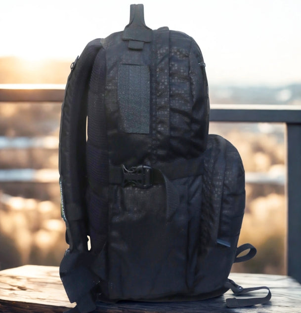 AZAD GEARS ARMY RIDER 35 LTR BACKPACK WITH EXTRA SPACE WITH 1 COMPARTMENT AND 5 POCKETS FOR TREKKING AND TRAVELLING | MEN & WOMEN | ARMY BLACK | FREE SIZE