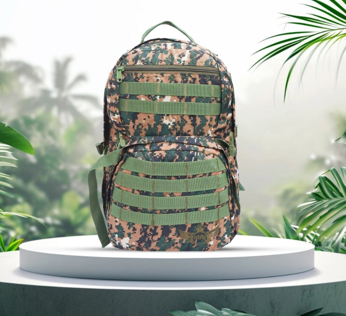 AZAD GEARS ARMY RIDER 35 LTR BACKPACK WITH EXTRA SPACE WITH 1 COMPARTMENT AND 5 POCKETS FOR TREKKING AND TRAVELLING | MEN & WOMEN | ARMY COBRA | FREE SIZE