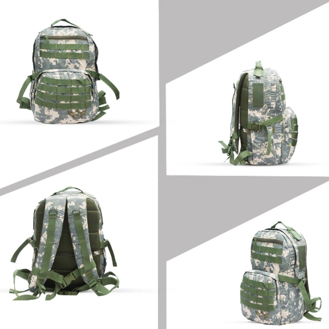 AZAD GEARS ARMY RIDER 35 LTR BACKPACK WITH EXTRA SPACE WITH 1 COMPARTMENT AND 5 POCKETS FOR TREKKING AND TRAVELLING | MEN & WOMEN | ARMY COBRA LITE | FREE SIZE