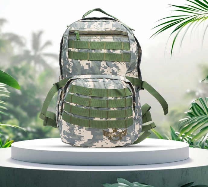 AZAD GEARS ARMY RIDER 35 LTR BACKPACK WITH EXTRA SPACE WITH 1 COMPARTMENT AND 5 POCKETS FOR TREKKING AND TRAVELLING | MEN & WOMEN | ARMY COBRA LITE | FREE SIZE