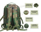 AZAD GEARS ARMY RIDER 35 LTR BACKPACK WITH EXTRA SPACE WITH 1 COMPARTMENT AND 5 POCKETS FOR TREKKING AND TRAVELLING | MEN & WOMEN | ARMY PRINTED | FREE SIZE