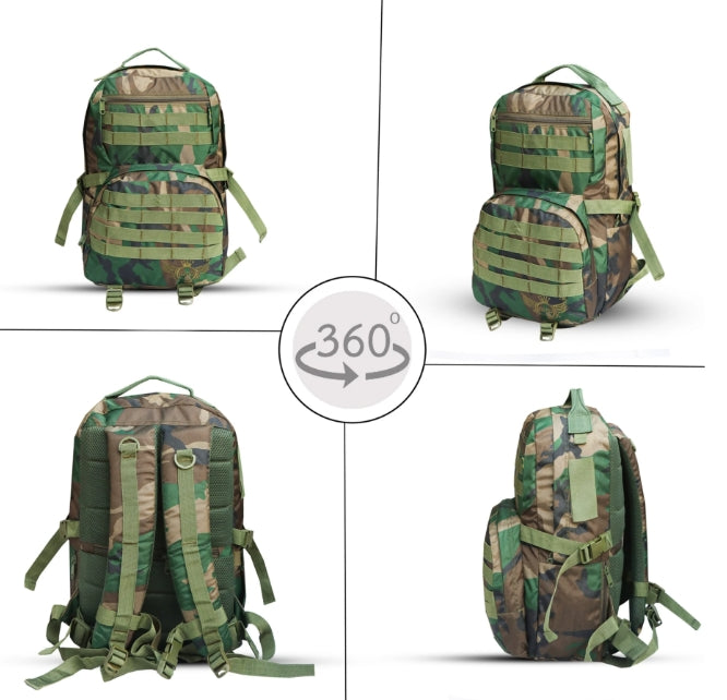 AZAD GEARS ARMY RIDER 35 LTR BACKPACK WITH EXTRA SPACE WITH 1 COMPARTMENT AND 5 POCKETS FOR TREKKING AND TRAVELLING | MEN & WOMEN | ARMY PRINTED | FREE SIZE