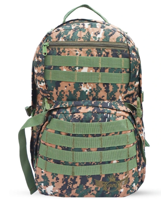 AZAD GEARS ARMY RIDER 35 LTR BACKPACK WITH EXTRA SPACE WITH 1 COMPARTMENT AND 5 POCKETS FOR TREKKING AND TRAVELLING | MEN & WOMEN | ARMY PRINTED | FREE SIZE