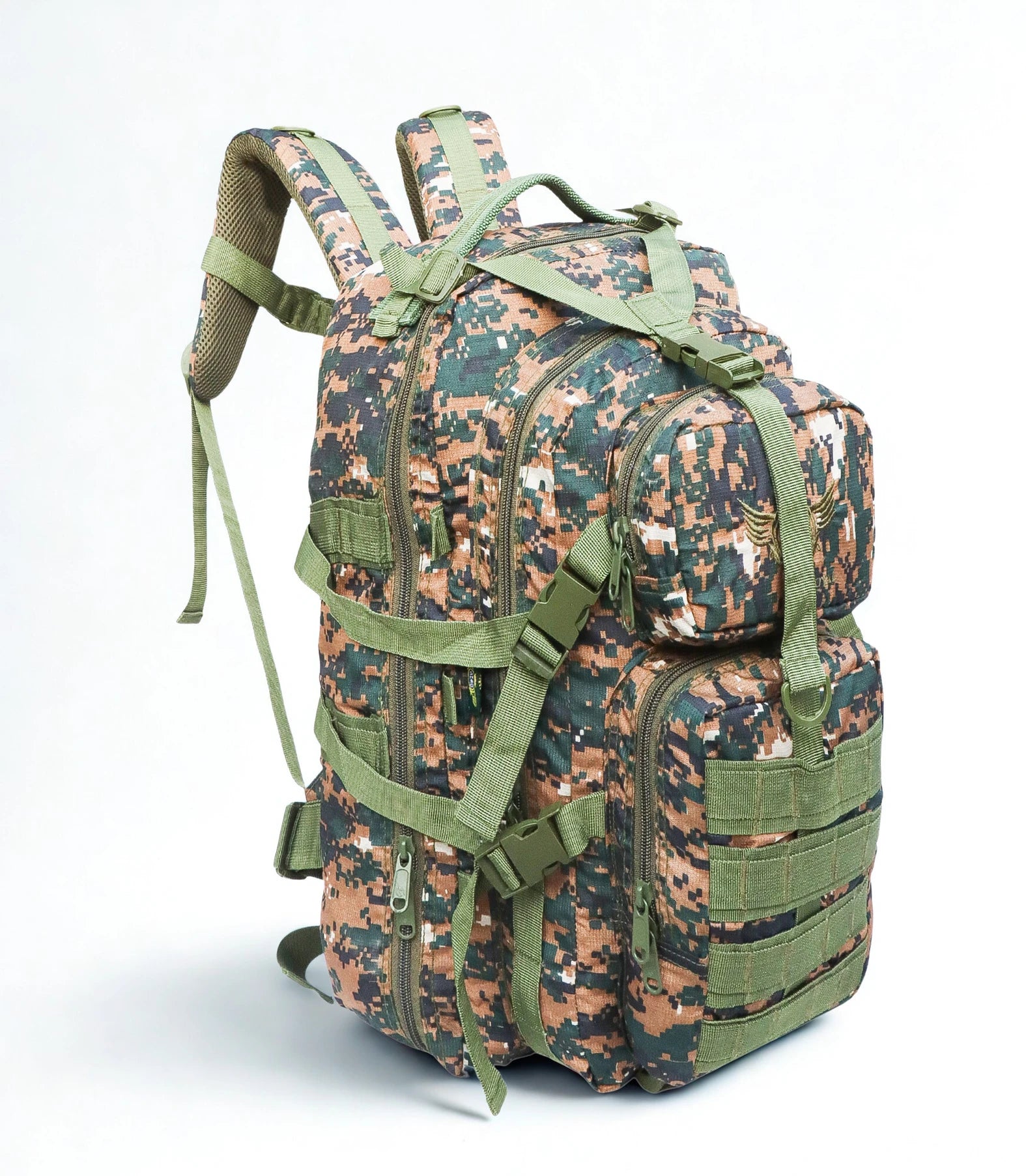 AZAD GEARS ARMY ROYAL 52 LTR BACKPACK WITH EXTRA SPACE WITH 3 COMPARTMENTS AND 5 POCKETS FOR TREKKING AND TRAVELLING | MEN & WOMEN | ARMY LITE GREEN| FREE SIZE