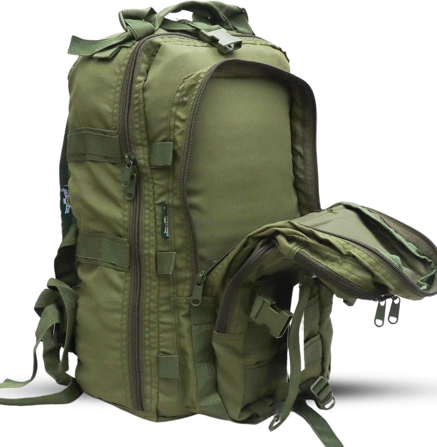 AZAD GEARS ARMY ROYAL 52 LTR BACKPACK WITH EXTRA SPACE WITH 3 COMPARTMENTS AND 5 POCKETS FOR TREKKING AND TRAVELLING | MEN & WOMEN | ARMY GREEN| FREE SIZE