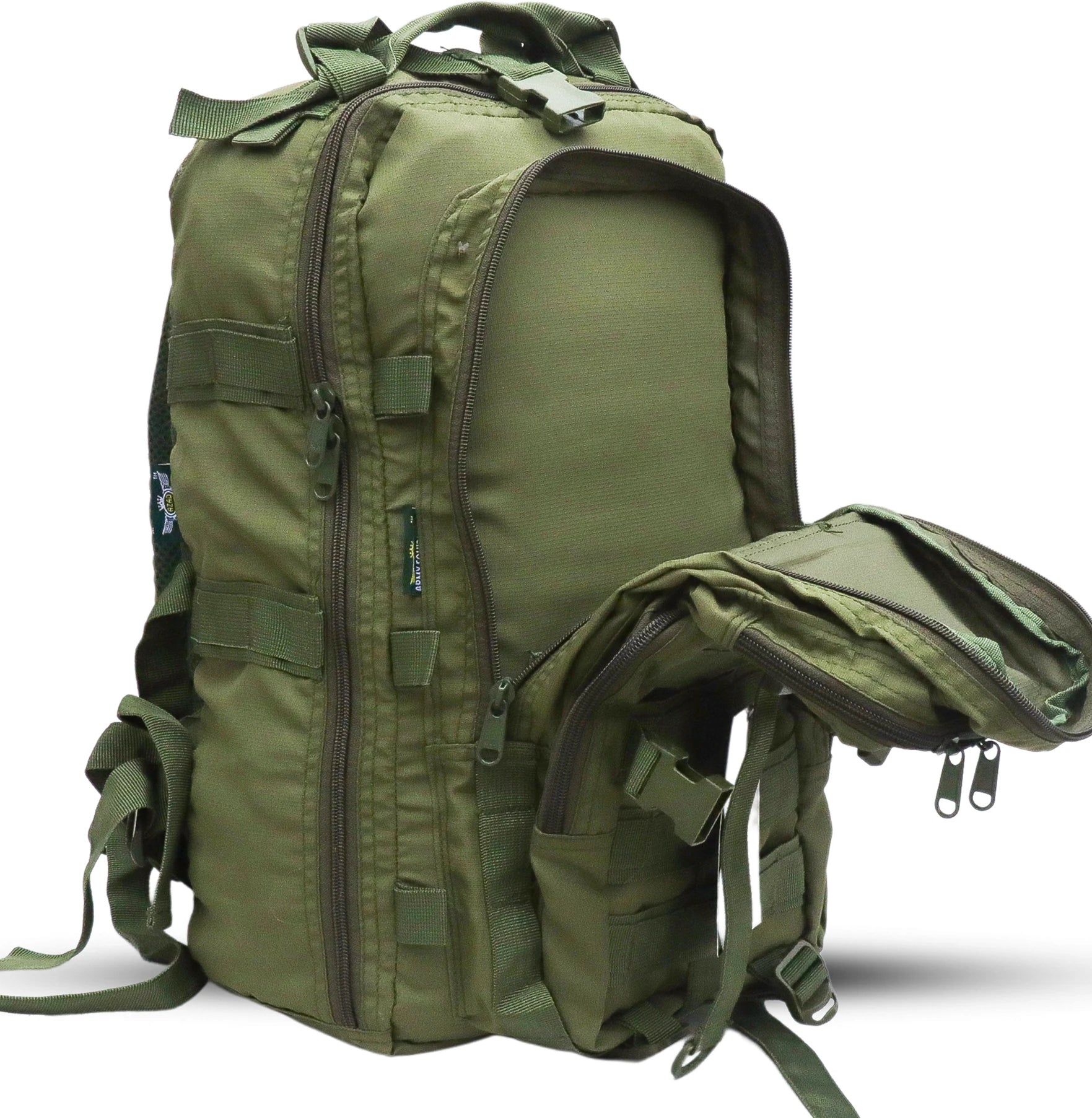 AZAD GEARS ARMY ROYAL 52 LTR BACKPACK WITH EXTRA SPACE WITH 3 COMPARTMENTS AND 5 POCKETS FOR TREKKING AND TRAVELLING | MEN & WOMEN | ARMY GREEN| FREE SIZE