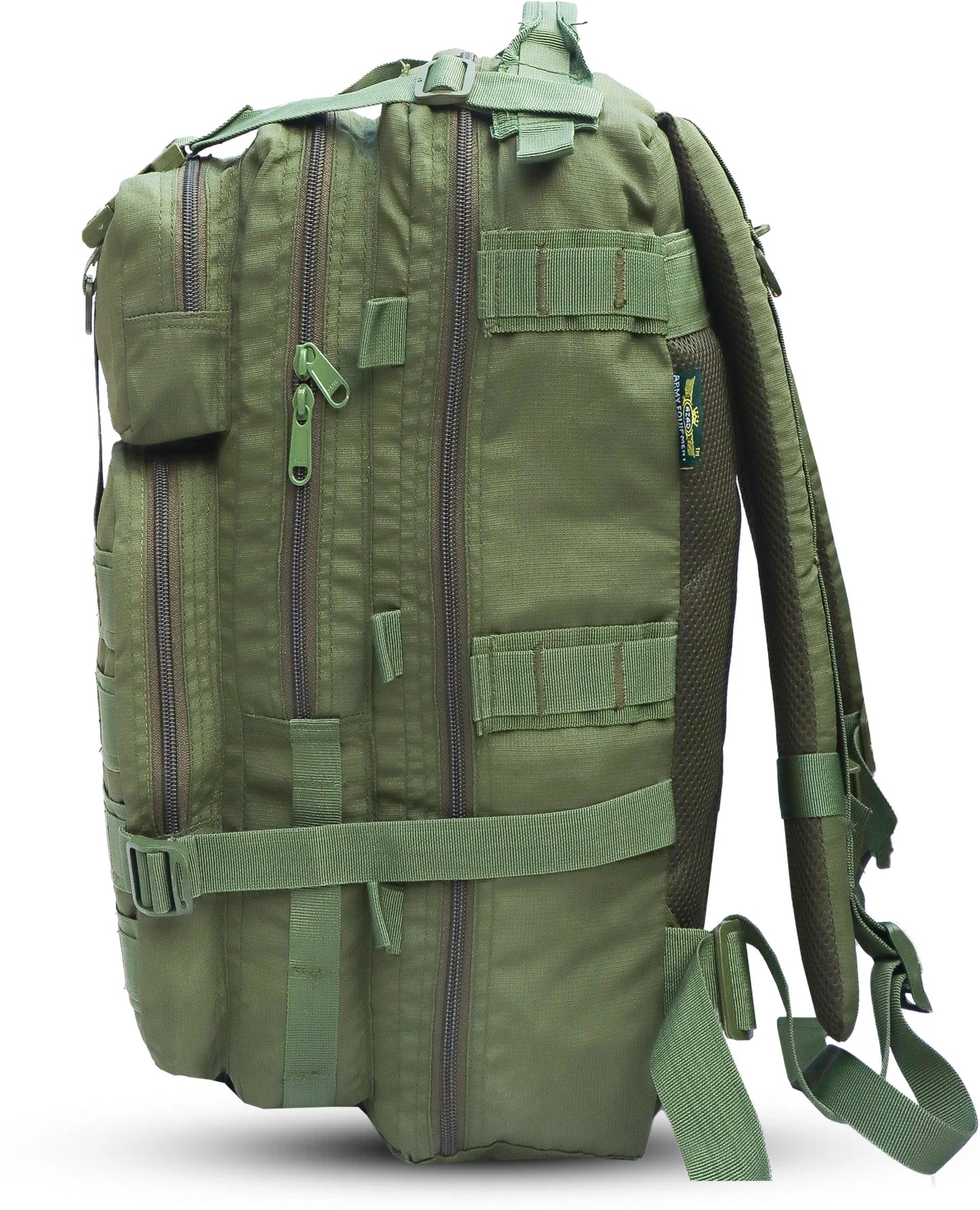 AZAD GEARS ARMY ROYAL 52 LTR BACKPACK WITH EXTRA SPACE WITH 3 COMPARTMENTS AND 5 POCKETS FOR TREKKING AND TRAVELLING | MEN & WOMEN | ARMY GREEN| FREE SIZE