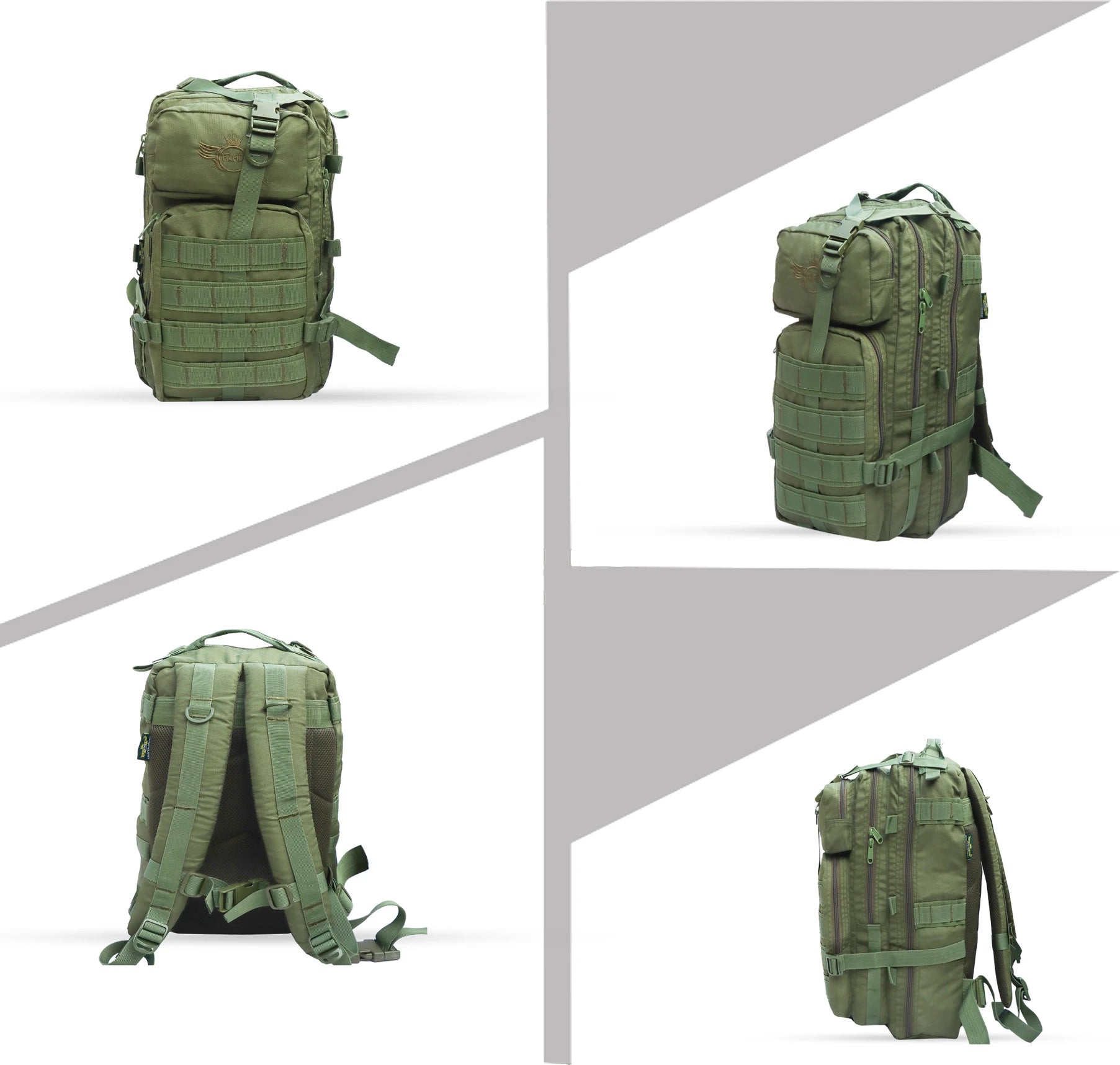 AZAD GEARS ARMY ROYAL 52 LTR BACKPACK WITH EXTRA SPACE WITH 3 COMPARTMENTS AND 5 POCKETS FOR TREKKING AND TRAVELLING | MEN & WOMEN | ARMY GREEN| FREE SIZE
