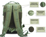 AZAD GEARS ARMY ROYAL 52 LTR BACKPACK WITH EXTRA SPACE WITH 3 COMPARTMENTS AND 5 POCKETS FOR TREKKING AND TRAVELLING | MEN & WOMEN | ARMY GREEN| FREE SIZE