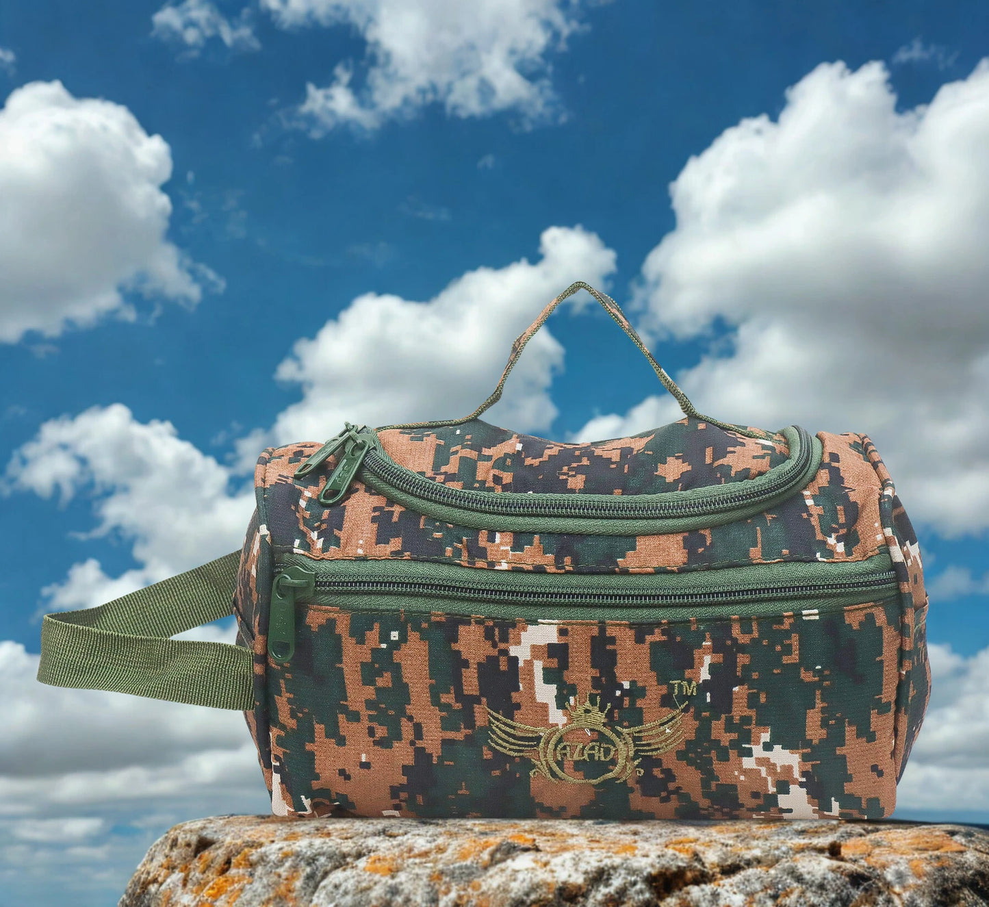 AZAD GEARS ARMY SHAVING BAG BOX WITH 1 COMPARTMENT AND 2 POCKETS FOR TREKKING AND TRAVELLING | ARMY TRAVEL SHAVING KIT & BAGS | MEN & WOMEN |ARMY COBRA| FREE SIZE