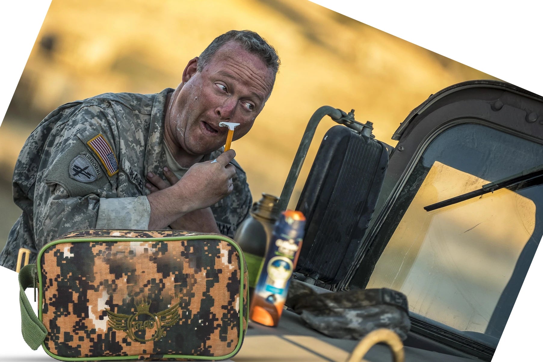 AZAD GEARS ARMY JOSH SHAVING KIT WITH 3 COMPARTMENTS AND 1 POCKET FOR TREKKING AND TRAVELLING | ARMY TRAVEL SHAVING KIT & BAGS | MEN & WOMEN |ARMY COBRA| FREE SIZE